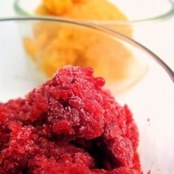 Plum and Peach Granitas - Recipe photo by launate