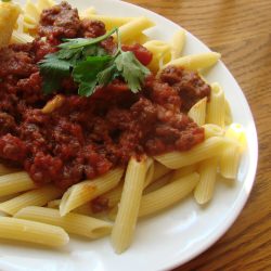 Simple Pasta with Meat Sauce - Recipe photo by blades7816