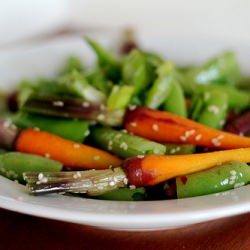 Sesame Peas & Carrots - Recipe photo by thekitchensink