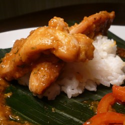 Apricot Chicken with Coconut Rice - Recipe photo by eatabagel