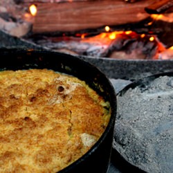 Dutch Oven Peach Cobbler - Recipe photo by zulascafe