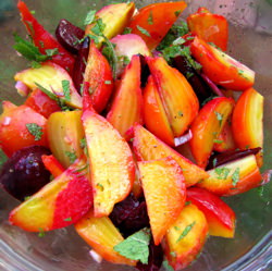 Roasted Beets and Mint - Recipe photo by FamilyStyle Food