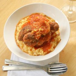 Classic Osso Buco with Risotto Milanese - Recipe photo by Amy