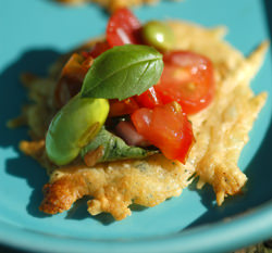 Tomato with Cheese Crisps - Recipe photo by Big Shamu