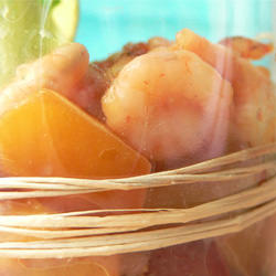 Lentils, Nectarines and Shrimps - Recipe photo by LBC