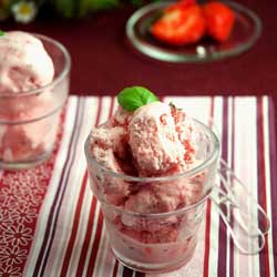 Strawberry Basil Ice Cream - Recipe photo by MeetaK