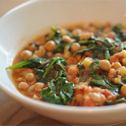 Chickpea, Potato, and Spinach Stew - Recipe photo by cookthink