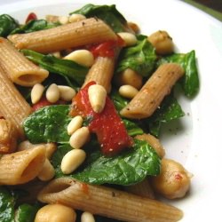 Garlicky Penne with Baby Spinach - Recipe photo by Show Me Vegan
