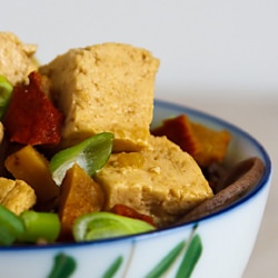 Stir-Fried Tofu in Mushroom Broth - Recipe photo by garinjwind
