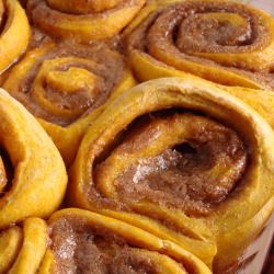 Pumpkin Cinnamon Rolls - Recipe photo by DISHINGUPDELIGHTS