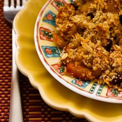 Low Sugar Flourless Apple Crumble - Recipe photo by kalynskitchen