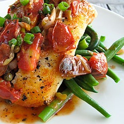 Seared Halibut with Haricots Verts - Recipe photo by bayareafoodie