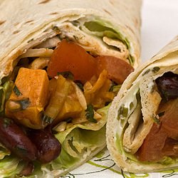 Wraps with Roasted Sweet Potato - Recipe photo by Coffee and Vanilla