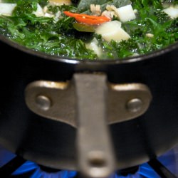 Kale Soup with Potatoes & Farro - Recipe photo by White On Rice Couple