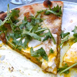 Delicious Egg topped Gruyere Pizza - Recipe photo by mylastbite