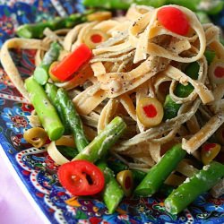 Pasta w/ Creamy Tahini-Sumac Sauce - Recipe photo by veggiebelly