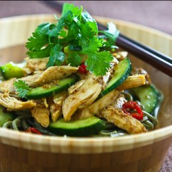 Asian Sesame Chicken Noodle Salad - Recipe photo by steamykitchen