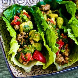 Turkey Lettuce Wrap Tacos - Recipe photo by kalynskitchen
