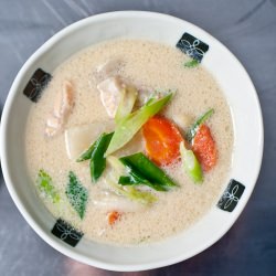 Creamy Salmon Belly Miso Soup - Recipe photo by norecipes
