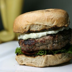 Feta Cheese Burger - Recipe photo by sidewalkshoes