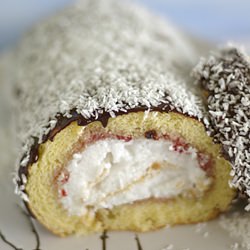 Lamington Pavlova Roll - Recipe photo by bronmarshall