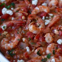 Baked Shrimp in Tomato Feta Sauce - Recipe photo by annieseats