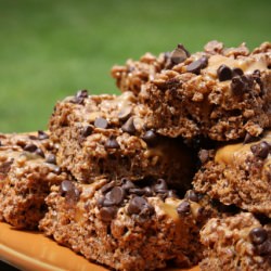 Caramel Cocoa Crispy Bars - Recipe photo by ErinsFoodFiles