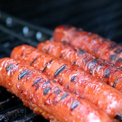 Grilled Crosshatched Hot Dogs - Recipe photo by savoringtimeinthekitchen
