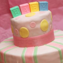 Tiered Baby Shower Cake - Recipe photo by Sugar and Spice