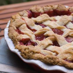 Strawberry Rhubarb Pie - Recipe photo by katerina