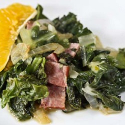 Greens with Ham Orange and Mint - Recipe photo by cooking-books