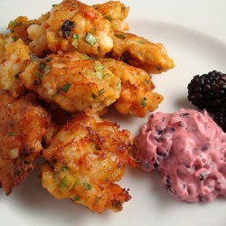 Shrimp Cakes with Blackberry Sauce - Recipe photo by DISHINGUPDELIGHTS