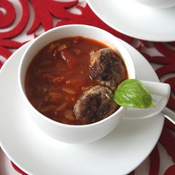 Tomato Soup with Meatball Croutons - Recipe photo by NotQuiteNigella