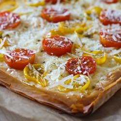 Vegetarian Phyllo Pizza - Recipe photo by tastypalettes