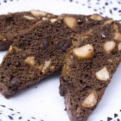 Dark Choc, Macadamia, Ginger Biscotti - Recipe photo by FoodMayhem
