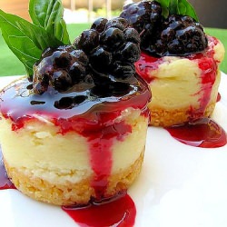 Lemon Boysenberry Mini-Cheescakes - Recipe photo by pinkstripes