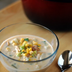 Corn Chowder with Chicken and Bacon - Recipe photo by please pass the pie