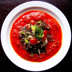 Black Quinoa, Red Pepper Puree - Recipe photo by EdibleAria