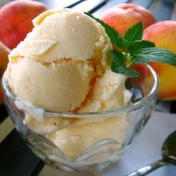Peach Sour Cream Ice Cream - Recipe photo by oneordinaryday