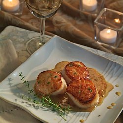 Pan Seared Scallops/Cider Glaze - Recipe photo by Table Talk