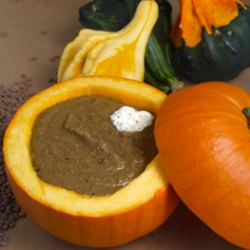 Pumpkin Lentil Soup - Recipe photo by aloadofbeans