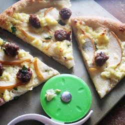 Pear Ricotta Sausage Pizza - Recipe photo by curiouschef