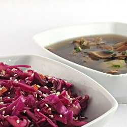 Red Cabbage Salad & Mushroom Soup - Recipe photo by len