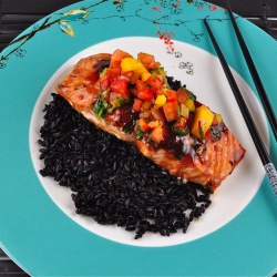 Hoisin Glazed Salmon/Black Rice - Recipe photo by Table Talk