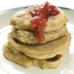 Matzo Pancakes with Raspberry Sauce - Recipe photo by honeyneverspoils