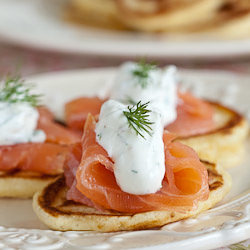 Russian Blinis with Smoked Salmon - Recipe photo by Junglefrog