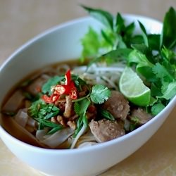 Khao Soi {Rice Noodle Soup} - Recipe photo by SpicyGreenMango