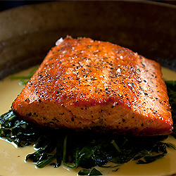 Salmon, Spinach, and Creme Fraiche - Recipe photo by cblackwell44
