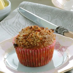 Rhubarb Oat Muffins - Recipe photo by winosandfoodies