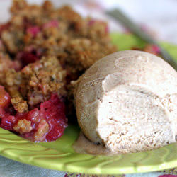 Rhubarb Crisp w/Cinnamon Ice Cream - Recipe photo by thehazelbloom